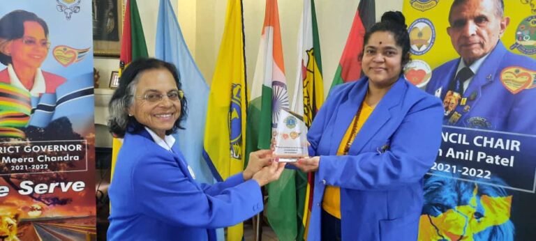 Optom Thanuja Panicker-Naicker is Recognized By Lions Club for her contributions to Eye Care